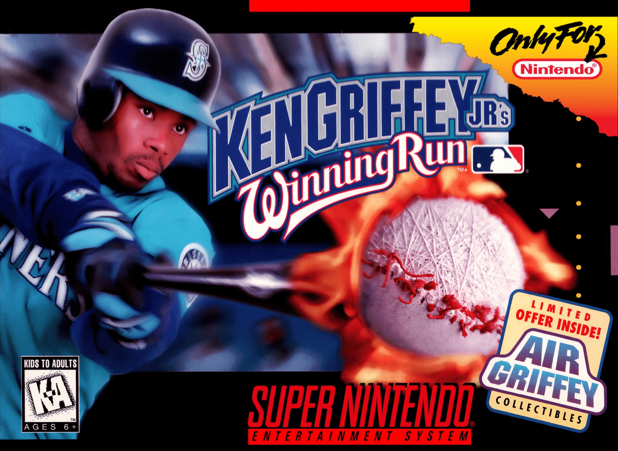 Ken Griffey Jr's Winning Run box art for Super Nintendo